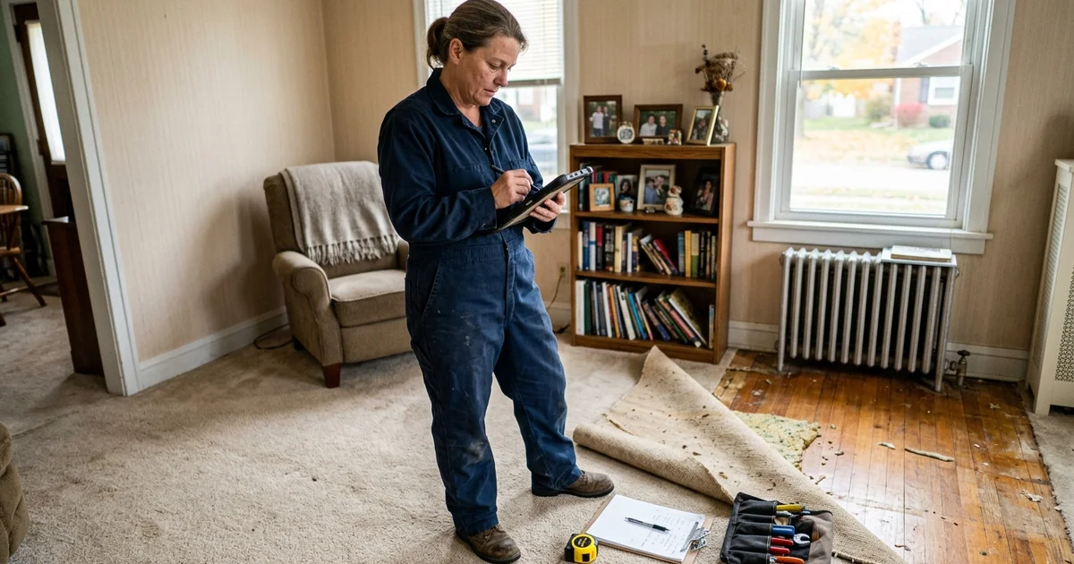 A technician documenting a project scope for an estimate